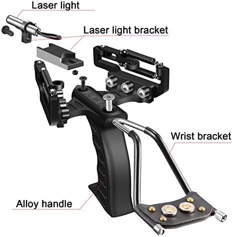 Prootor Tirachinas con láser para caza profesional con 3 bandas de goma, hondas, cohetes para adultos, con 300 municiones