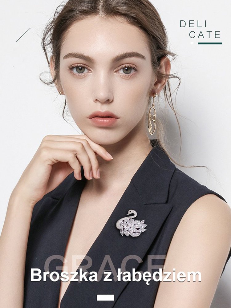 【Tylko przez 3 dni】Kryształowa broszka z łabędziem z uczuciem premium