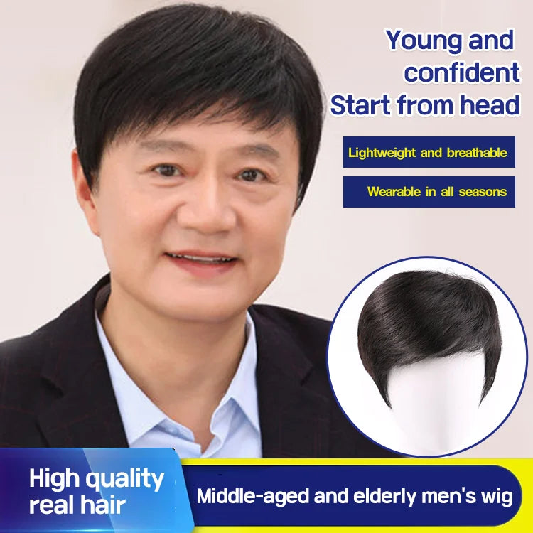 🔥🔥🔥Business Natural And Realistic Full Wig For Medium-elderly Men