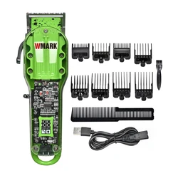 WMARK-Professional rechargeable transparent hair clipper with professional digital display