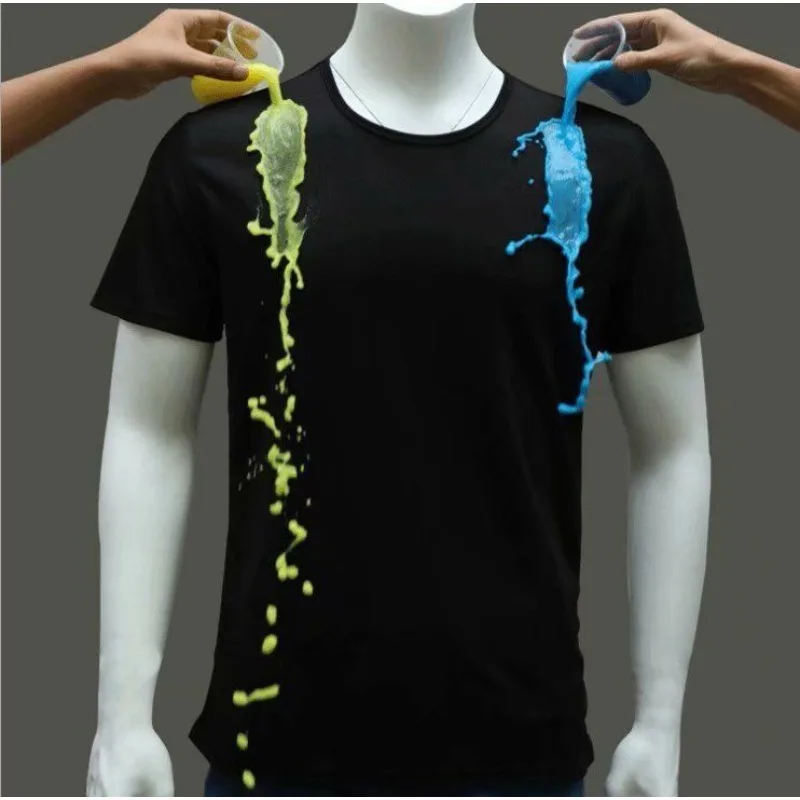 Unisex style - waterproof and stain-resistant black technology short-sleeved shirt
