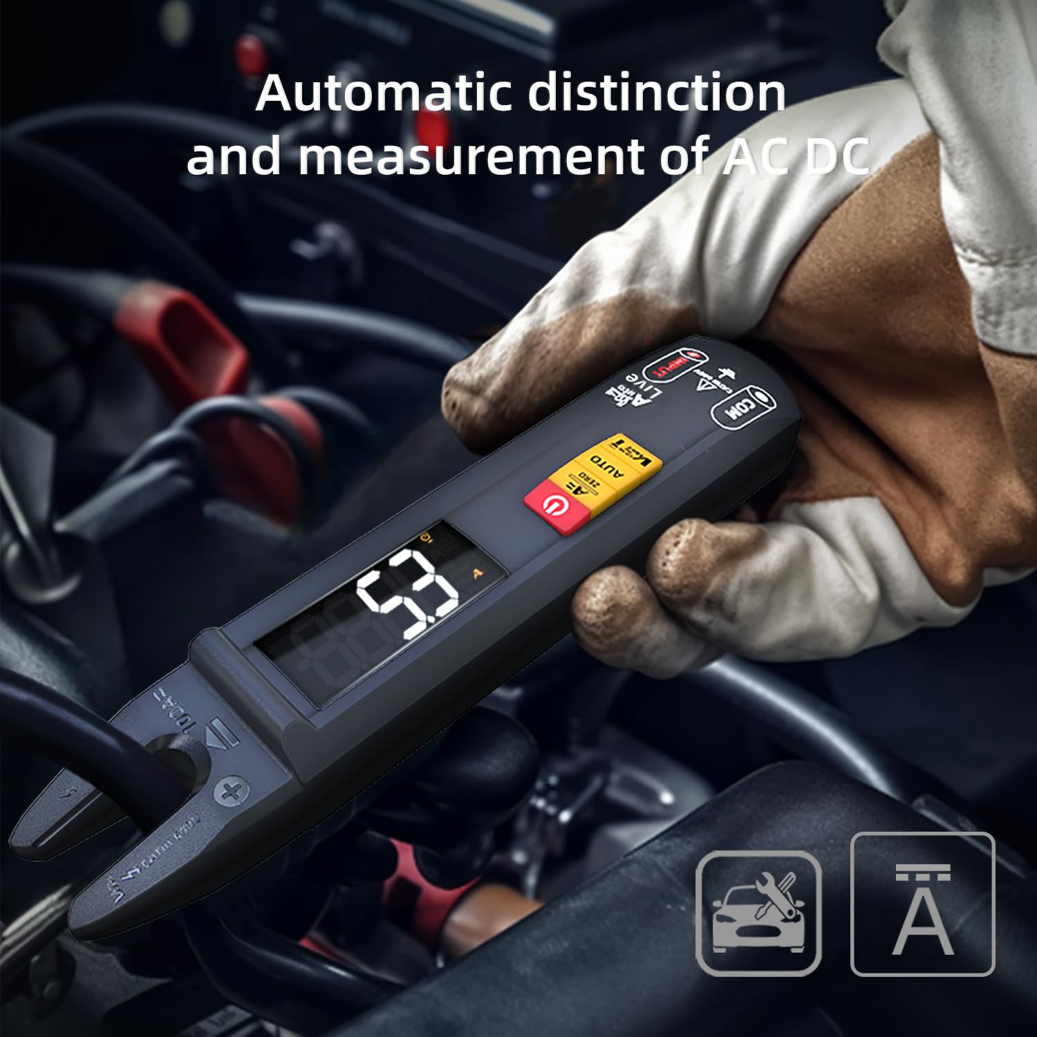 MAXRIENY AC DC Clamp Meter Open Fork Automatic Digital Multimeter Rechargeable