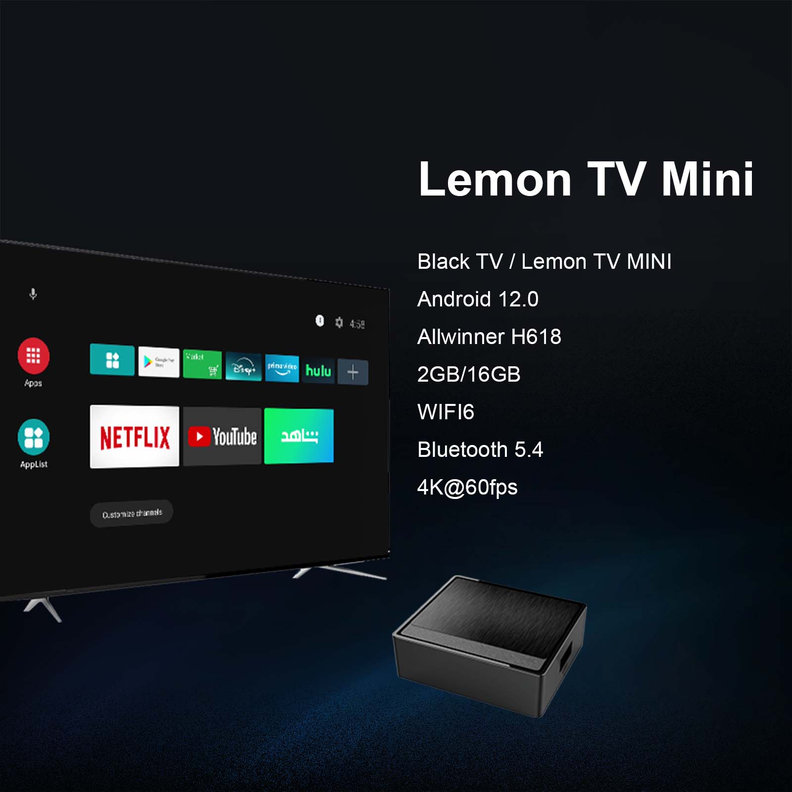 Lemon TV Mini Allwinner H618 TV Set-top Box