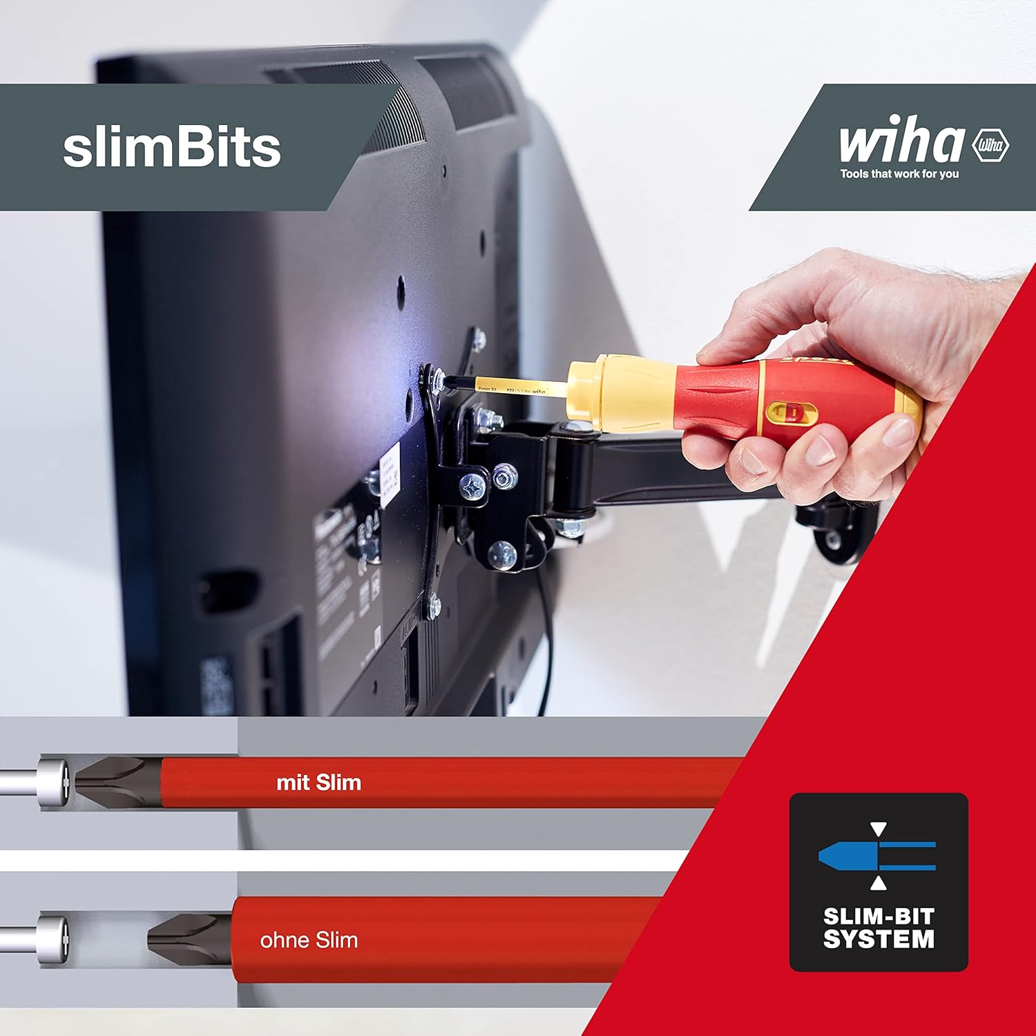 Wiha Electric Screwdriver (44318) 7-Piece (SlimBits, Batteries, USB Charging Cable, L-Boxx Mini)