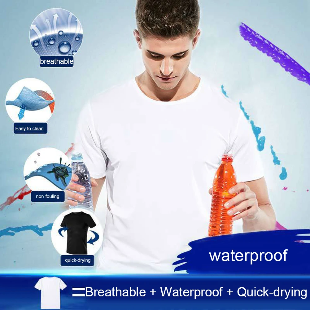 Unisex style - waterproof and stain-resistant black technology short-sleeved shirt