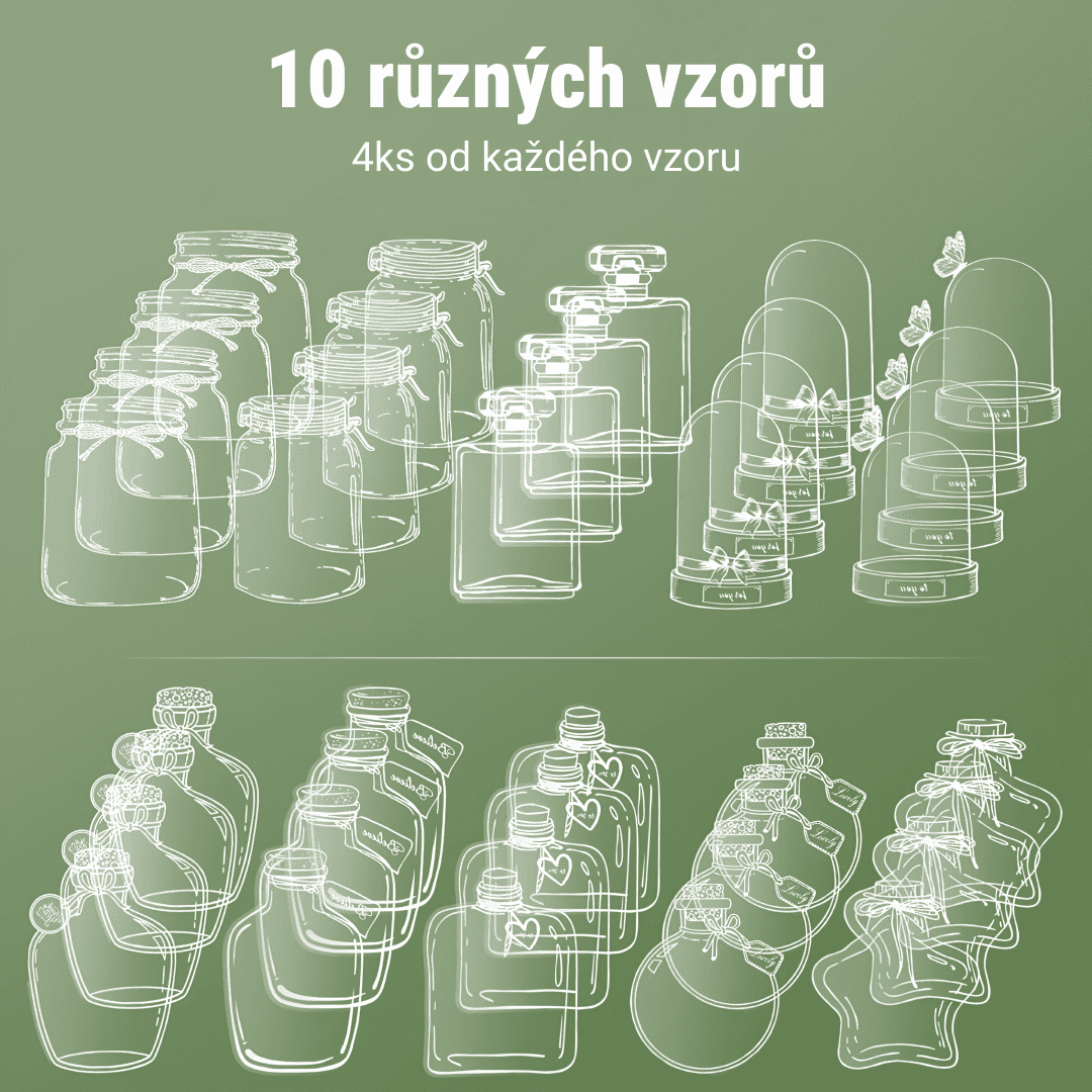 FLOWERMARKS™ TRANSPARENT TABS FOR DRIED FLOWERS - 40 PCS