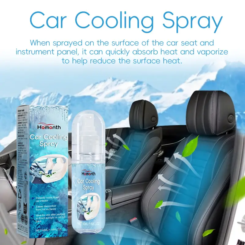 Instant Cooling Spray For Cars & Outdoors - Refreshing Heat Relief, Portable & Easy To Use