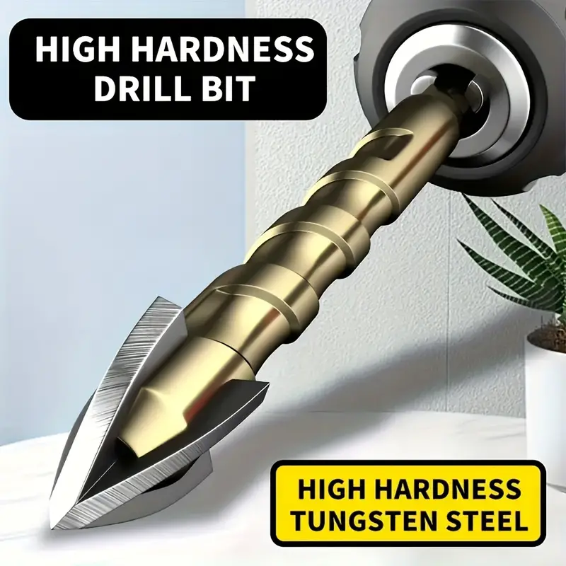 5pcs/set Multipurpose high hardness tungsten steel alloy four-edge cross hexagonal tile drilling drill bit 5 6 8 10 12 mm