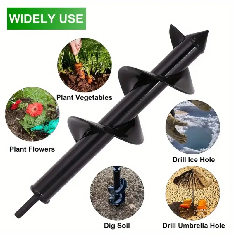 Garden Plant Auger Drill Bit: Plant Faster With 3/8" Hex Drive Drill!