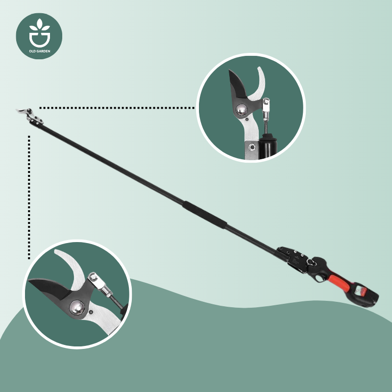 Battery-powered trimmer with extension pole