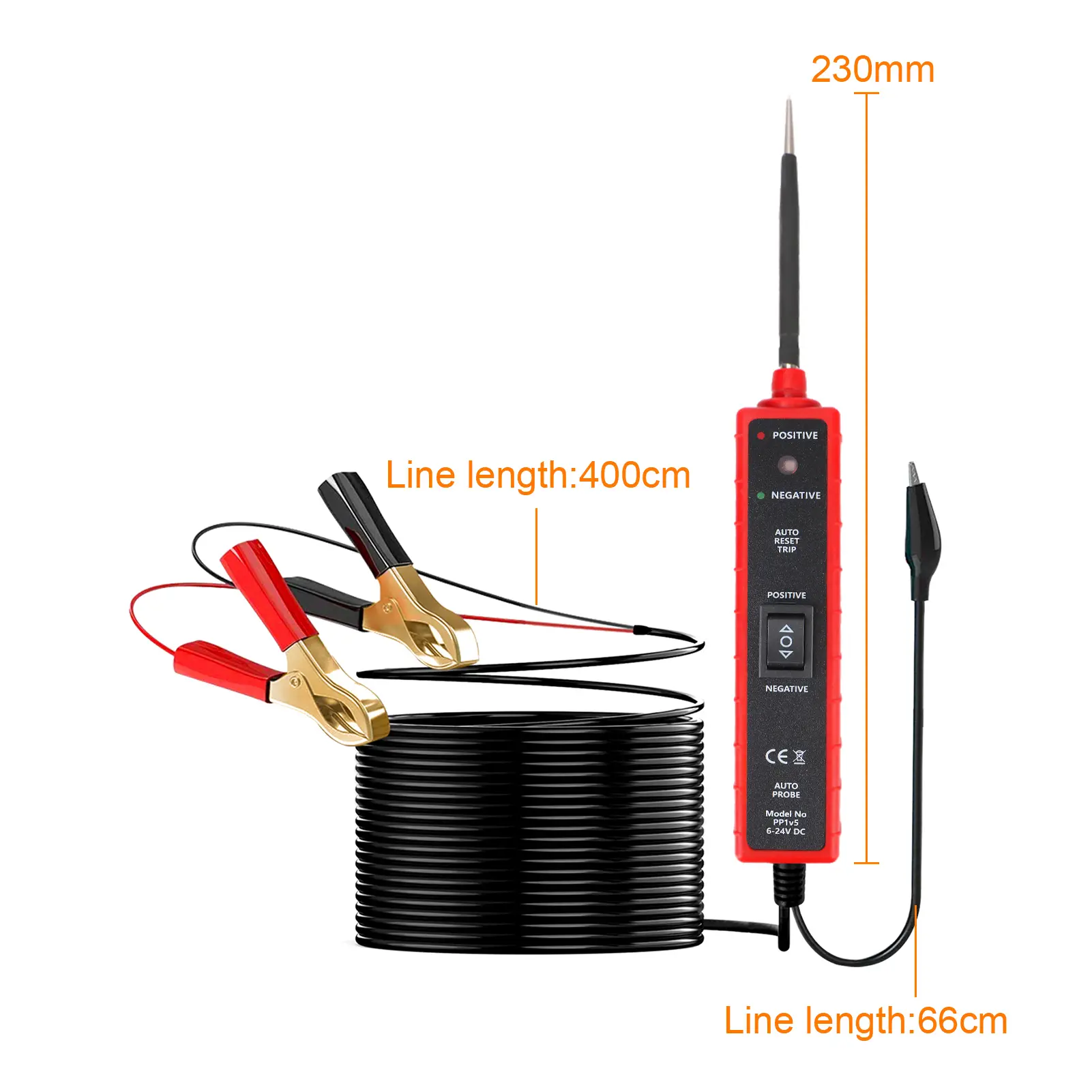 Car electrical circuit tester with probe. Auto short circuit/open circuit/leakage detection