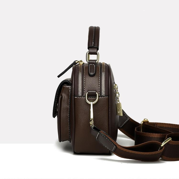 【🎊New products 30% discount】👜Elegant two-layer crossbody bag with wide strap