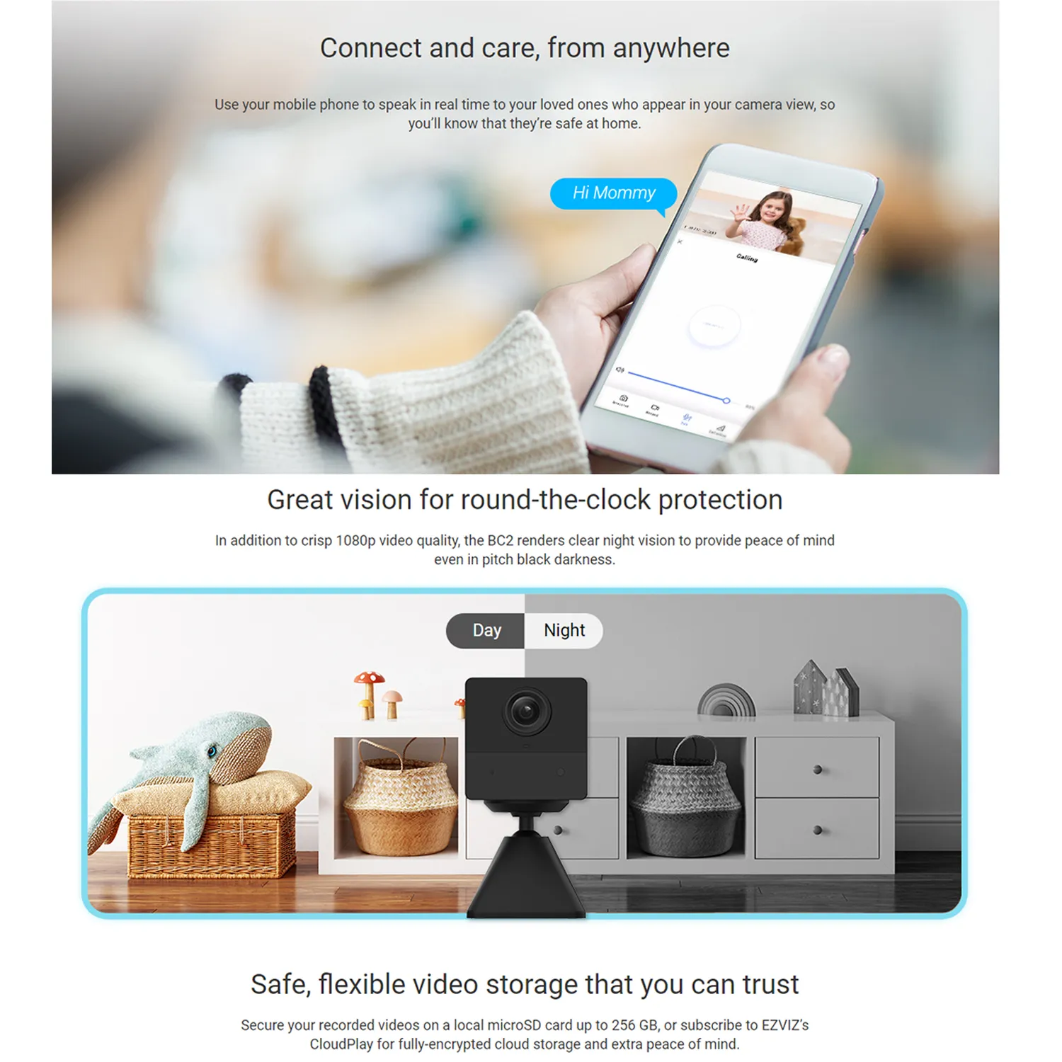 EZVIZ Mini Palm-Sized Smart Battery Wireless Baby IP CCTV Camera