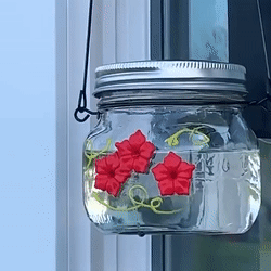 🎉Hot Sale 🎉 Beautiful Mason Jar Hummingbird Feeder W/ Three Ports