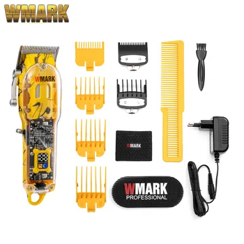 WMARK-Professional rechargeable transparent hair clipper with professional digital display
