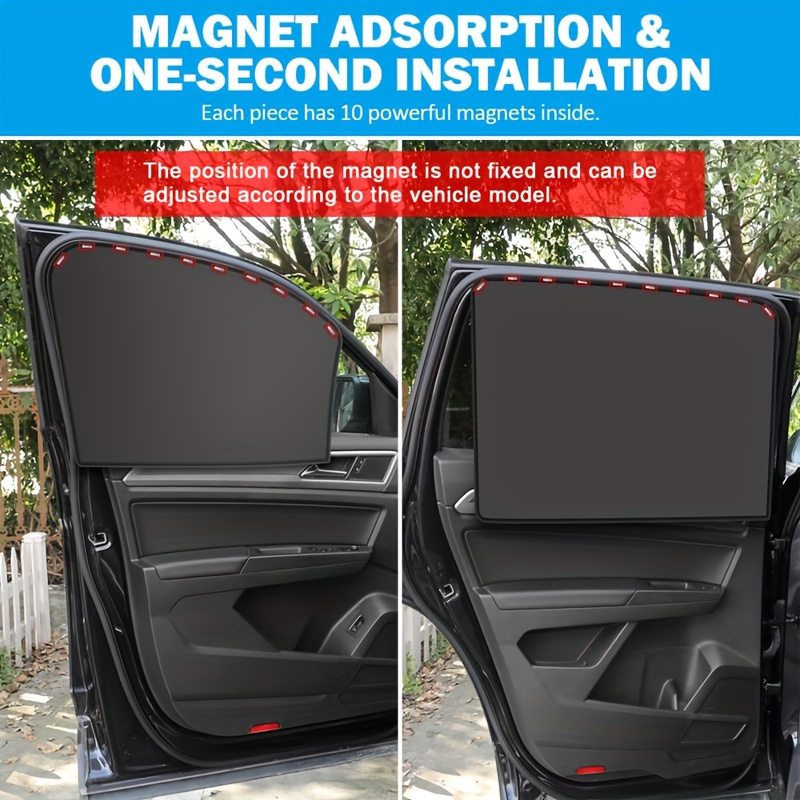 Magnetic Car Sunshade - Retractable Side Window Shade For Vehicles