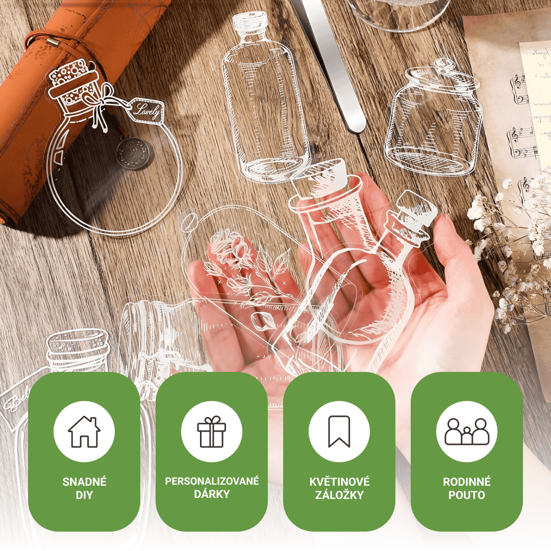 FLOWERMARKS™ TRANSPARENT TABS FOR DRIED FLOWERS - 40 PCS