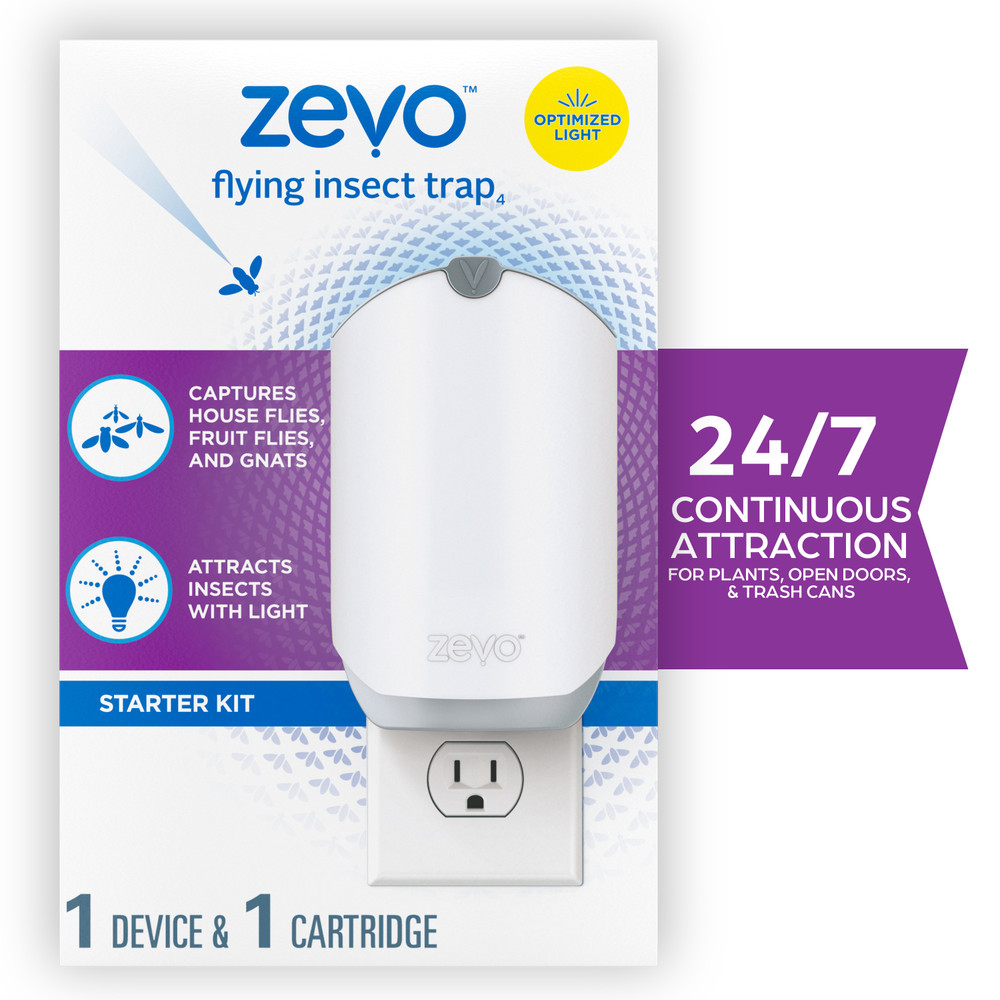 Flying Insect Trap, Fly Trap (1 Plug-In Base + 1 Cartridge)