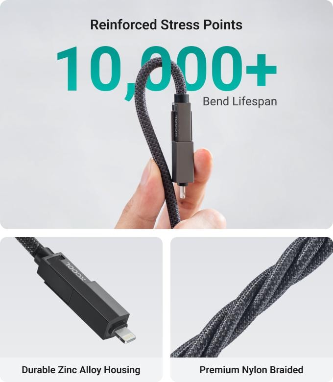 The world's first 4-in-1 full-featured magnetic USB-C cable