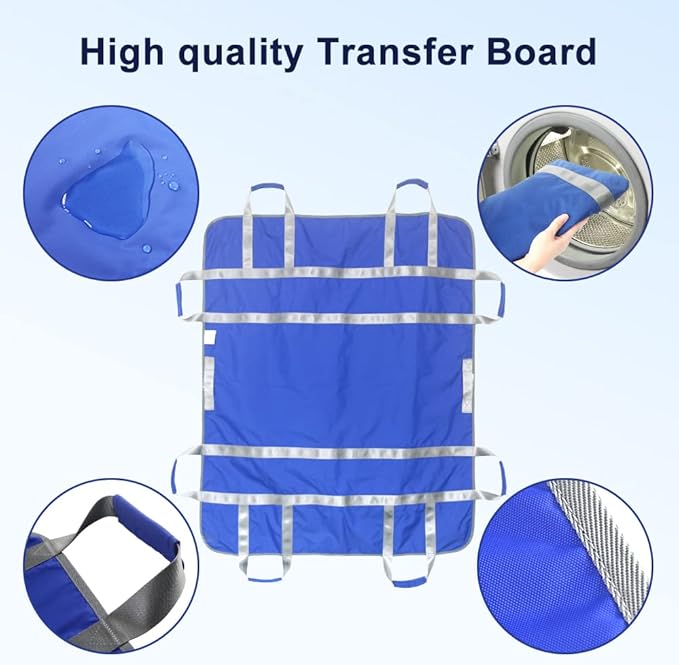 Positioning Washable Bed Pad with 8 Handles, Reusable Draw Sheets