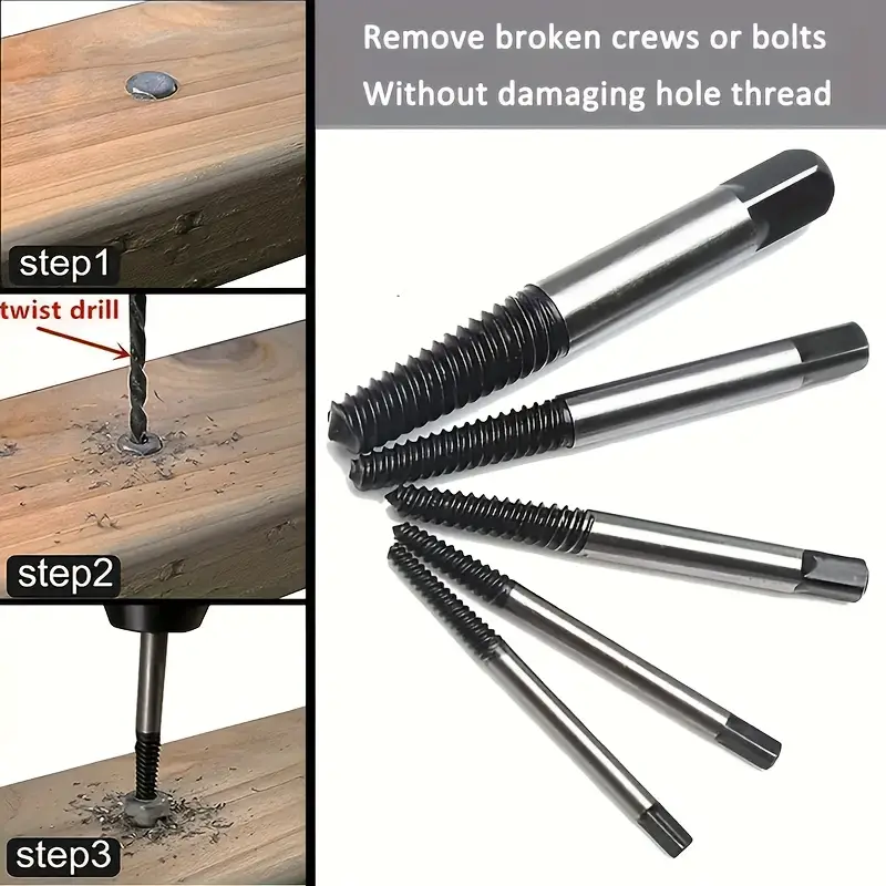 5/6/8pcs Premium Screw Extractor Kit, Easy To Remove Damaged Screws, Bolts And Pipes, Essential Woodworking And DIY Tools