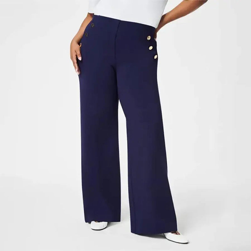 Women's loose trousers with a high waist and wide legs
