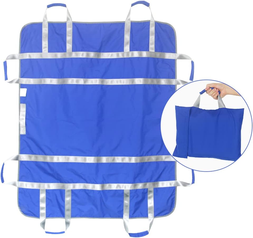 Positioning Washable Bed Pad with 8 Handles, Reusable Draw Sheets