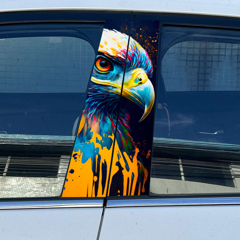 Vinyl Car Stickers and Decals, Car Stickers, Waterproof Sunscreen Scratch Resistant Cover B-Pillar Sticker