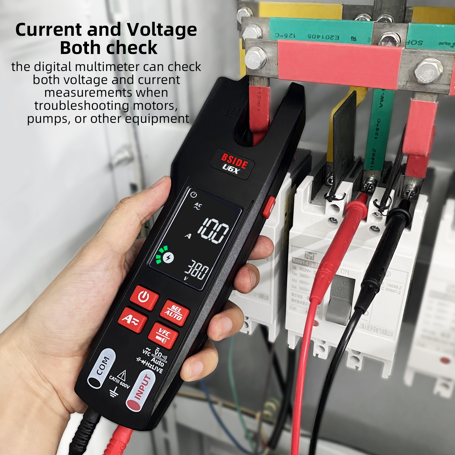 BSIDE Infrared Multimeter AC/DC Voltage Current Clamp Meter