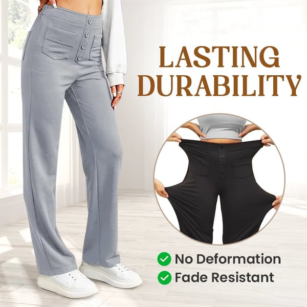 Women's loose, high-waisted elastic pants