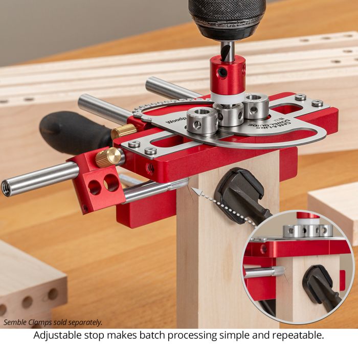 Woodpeckers CamALine Dowel Guide combines variable spacing, precisio