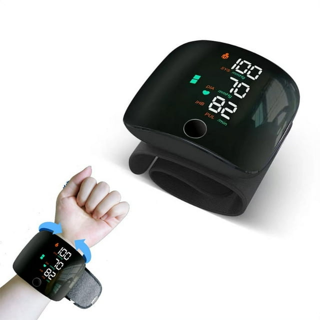 2024 Blood Pressure Monitor Three-color Screen Wrist Measurement Hypertension Detector Voice Charging Blood Pressure Monitor