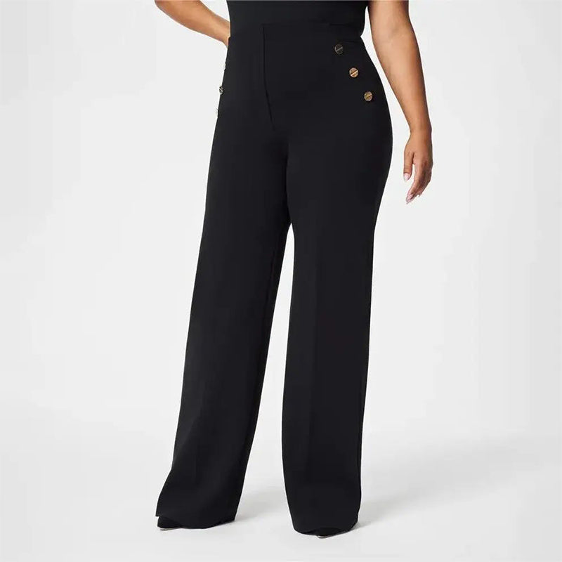 Women's loose trousers with a high waist and wide legs