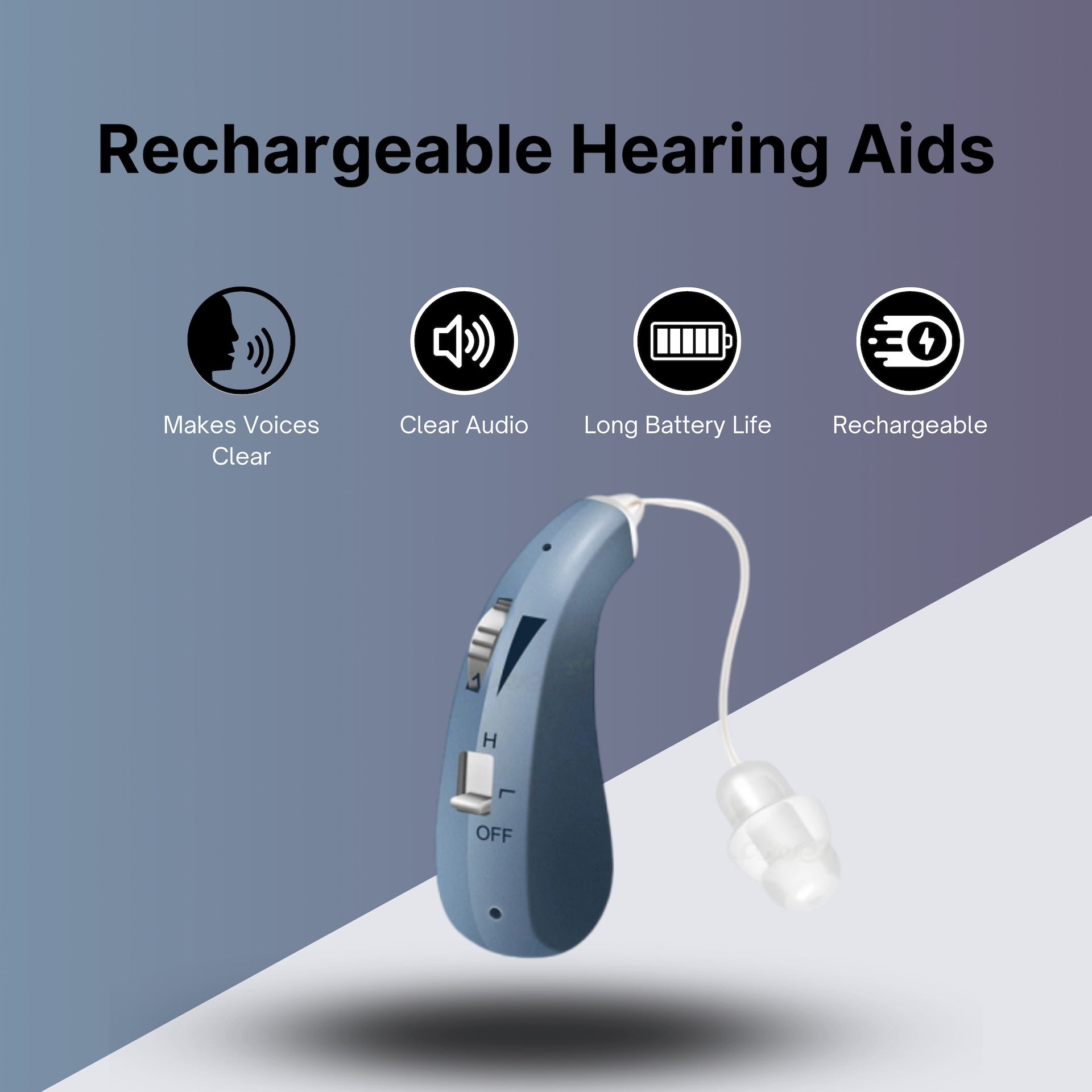  ClearSound Rechargeable Hearing Aids (Pair Of 2)