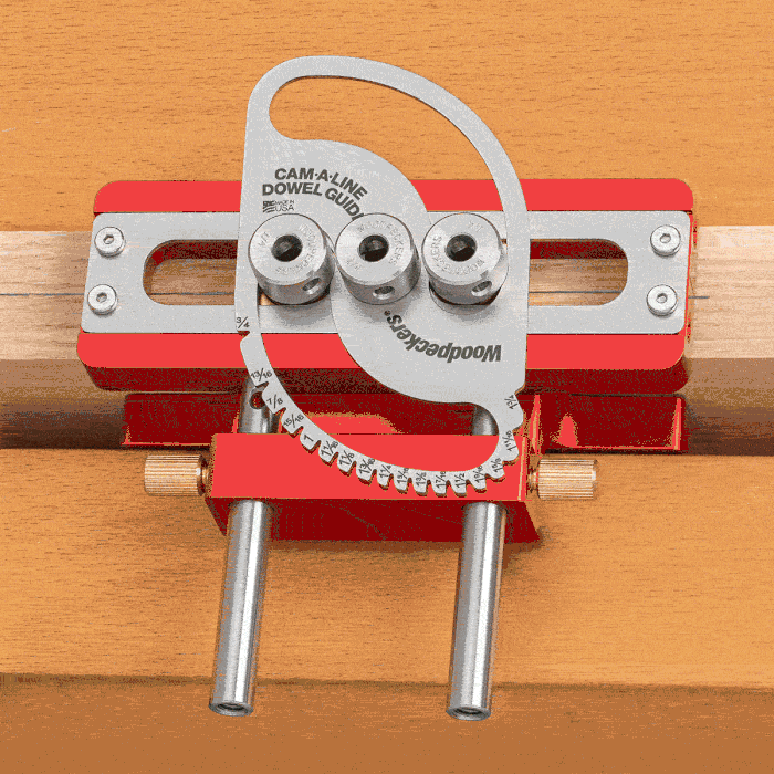 Woodpeckers CamALine Dowel Guide combines variable spacing, precisio