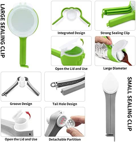 (6pcs) Bag mouth clip, food bag clip (2L+4S)