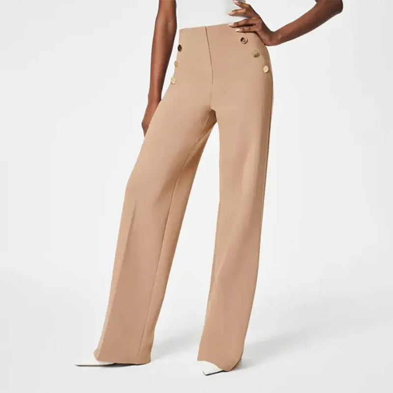 Women's loose trousers with a high waist and wide legs