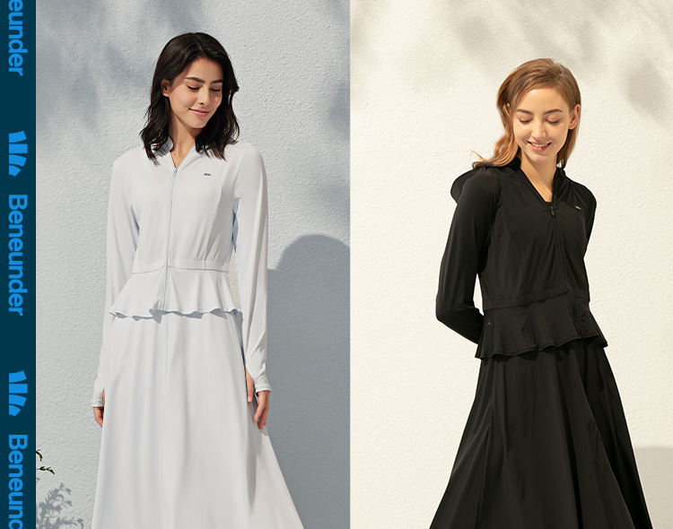 [2-in-1 Super Long Sunscreen] Mid-length ice silk sunscreen clothing, blocks ultraviolet rays