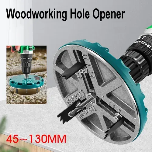 🔥HOT SALE 49% OFF🔥Adjustable Hole Saw Diameter 45mm-130mm Woodworking Cutting Tools Hole Opener 