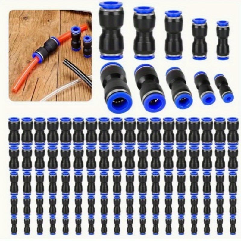 100Pcs Straight Push Connectors - Quick Connect Air Hose Fittings 4 6 8 10 12 mm Tube,Quick Release Pneumatic Connectors,Air Line Fittings,Tool