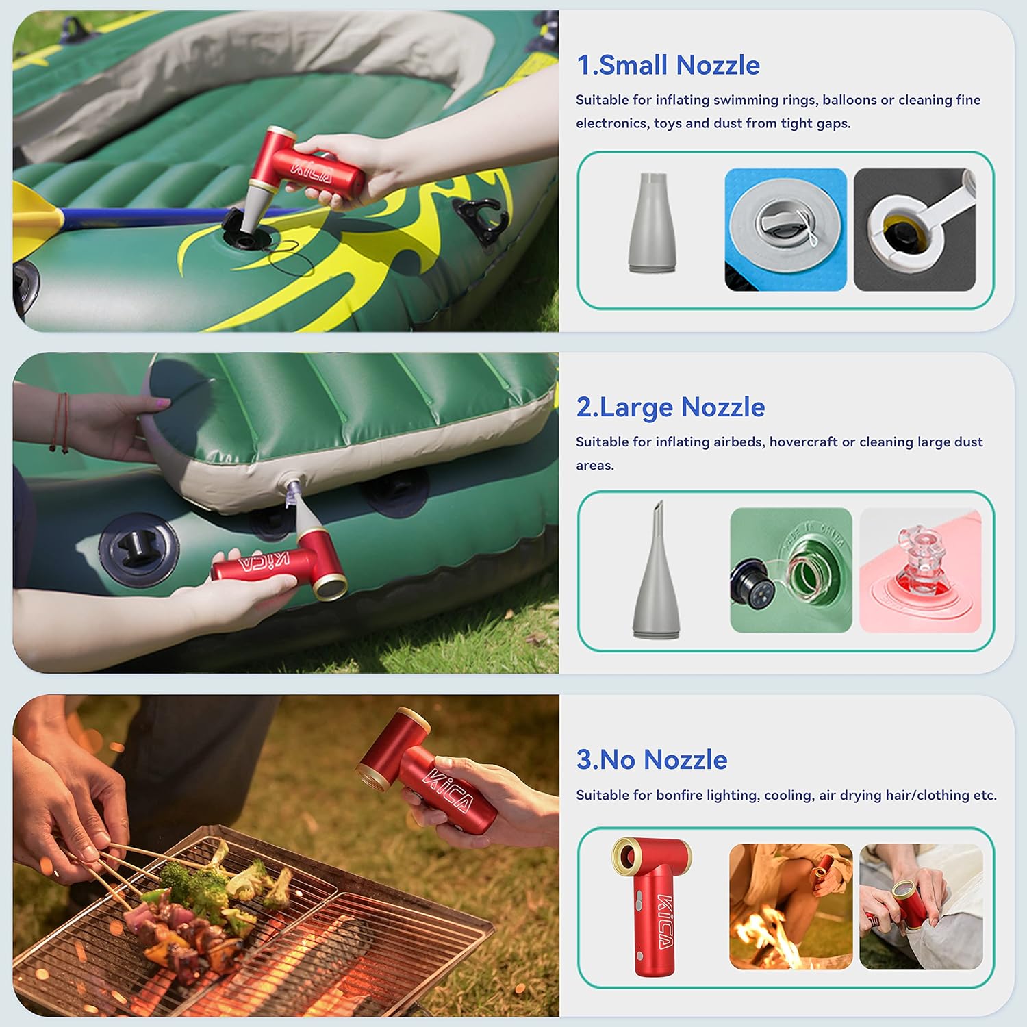 KICA Jetfan 2 Electric Air Blower Portable Turbo Fan Rechargeable Duster Cleaner