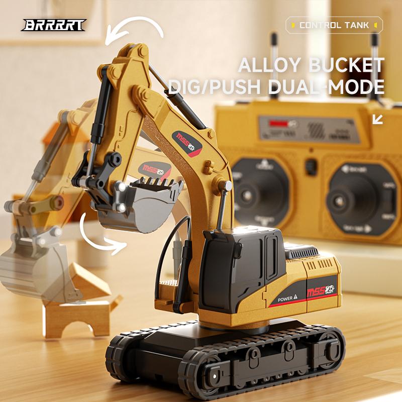 Mini Forklift Toy,Remote Control Excavator and Dump Truck Full Proportion Toy Set