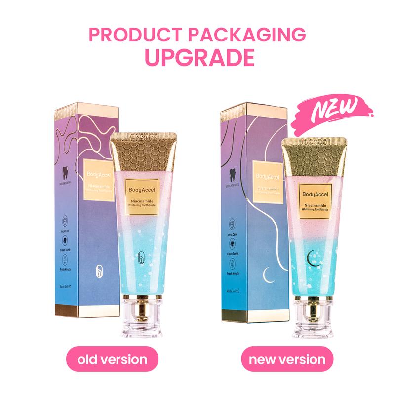 Product Introduction of Bodyaccel Toothpaste's newest fast-acting whitening formula - derived from natural peach extract - niacinamide! 16