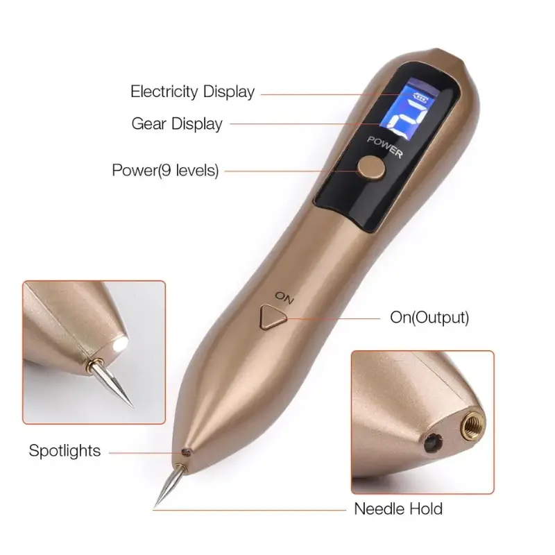 9 level adjustable electric plasma pen get flawless skin with lcd display dark spot remover details 5