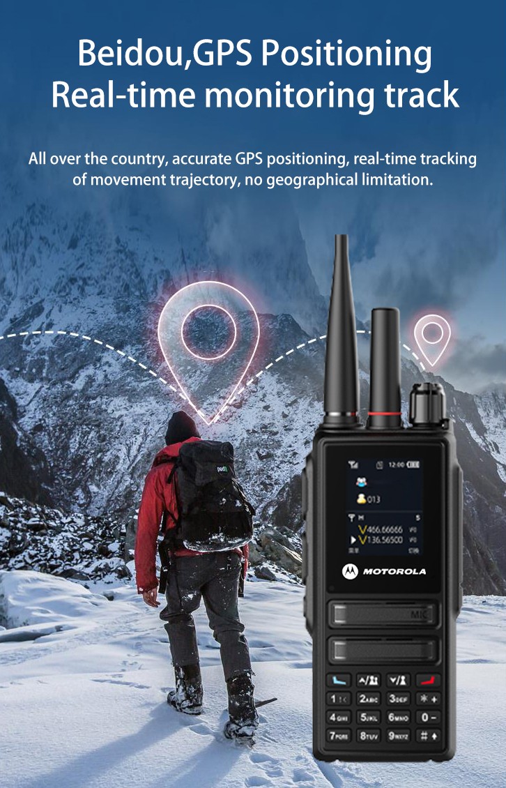  Motorola 70km Walkie Talkie, Dual Band U/V, 60W Output Power, 80 Days Standby