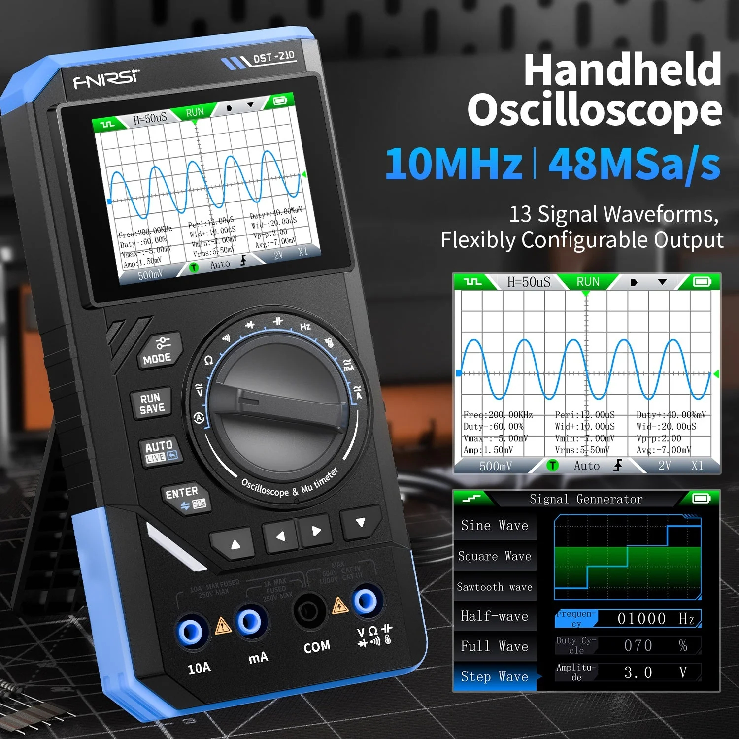  Handheld 3-IN-1 Multimeter Oscilloscope Signal Generator