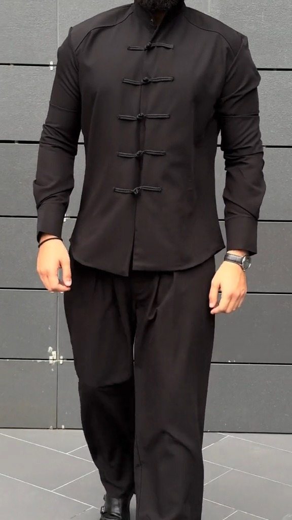 Men's ice silk Zhongshan shirt