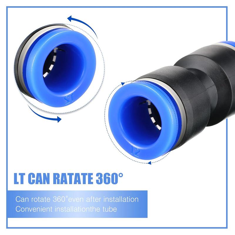 100Pcs Straight Push Connectors - Quick Connect Air Hose Fittings 4 6 8 10 12 mm Tube,Quick Release Pneumatic Connectors,Air Line Fittings,Tool