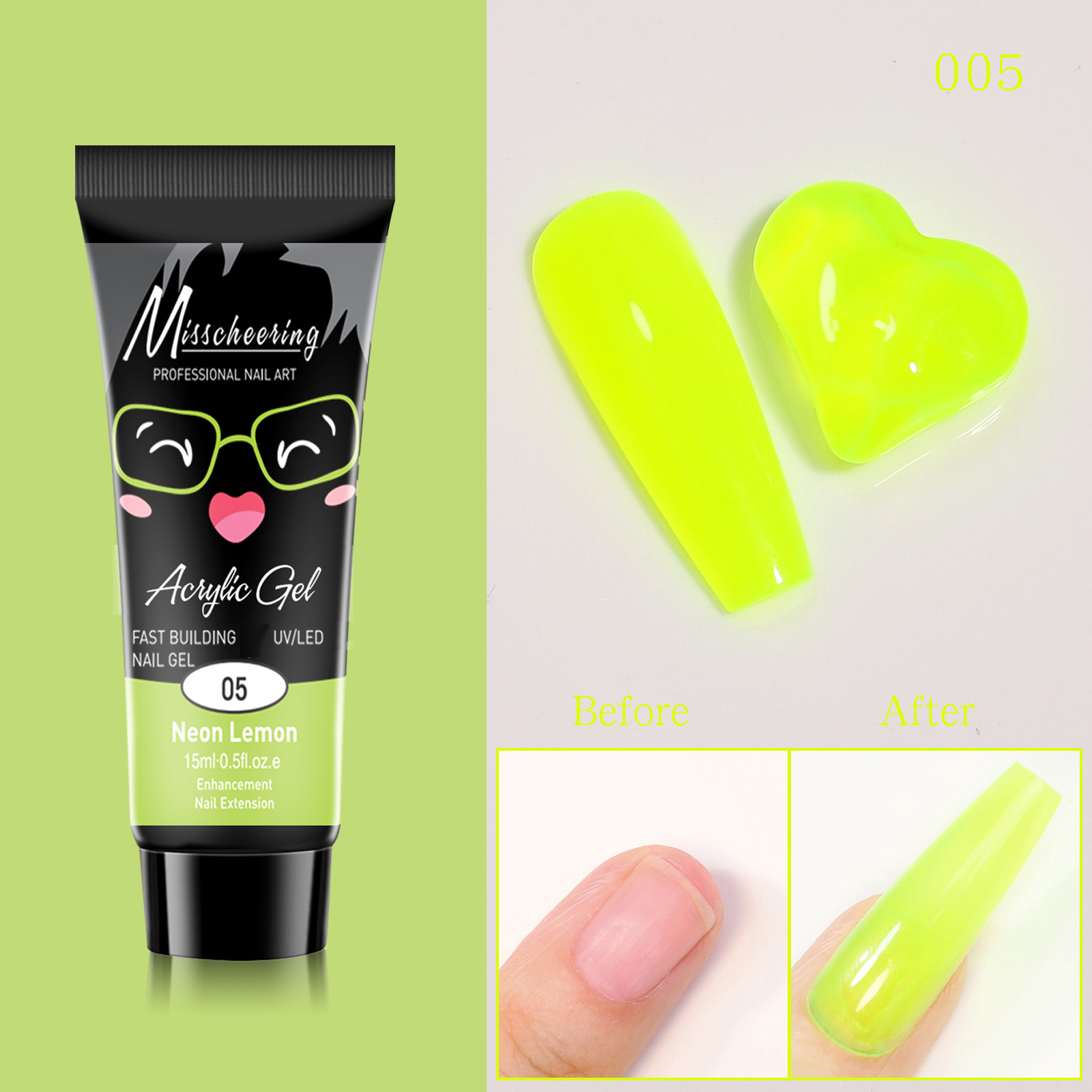 Nail Art Crystal Fluorescent Extension Gel (with free nail art tools)