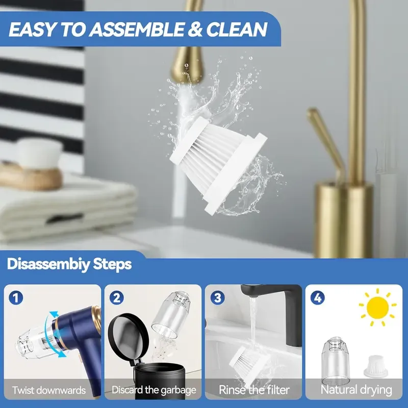 BELBUY Handheld Car Vacuum Cleaner, 19000Pa Vacuum Cleaner and Air Gun, 120W High-Power Wireless Handheld Car Vacuum Cleaner, equipped with two filters and multiple nozzles, suitable for cars, homes, offices, and pets.
